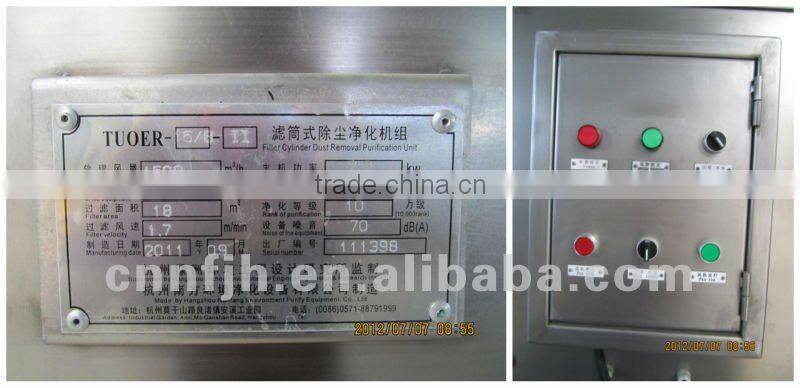 High Effiency TUOER-15B-II Pulse Jet Filter Cartridge Pharmaceutical Factory Tablet Dust Collector