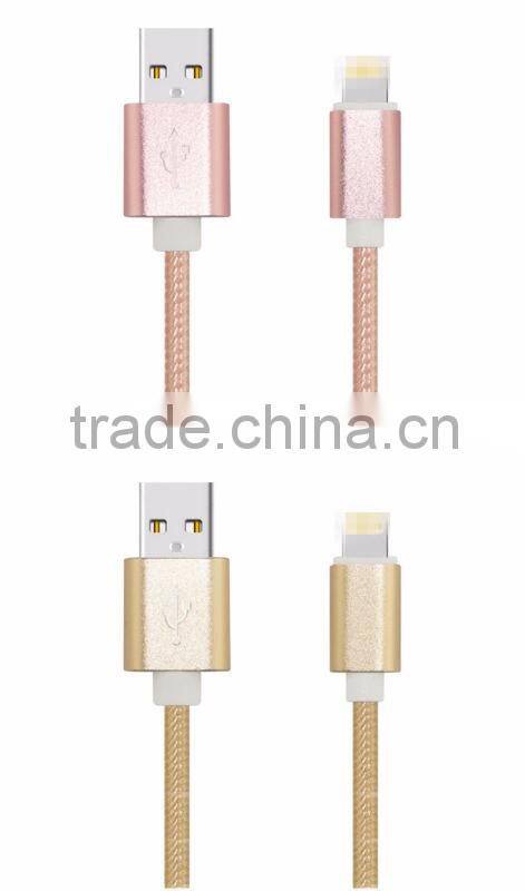 Top quality Mobile Phone USB Sync Data Cable 1m Nylon Data Line 2A Fast charge for Apple iPhones 5/5s/se/6/6s/6s plus/ipad mini