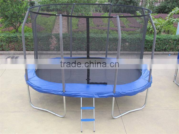 Outdoor oval bouce trampoline with inside safety net