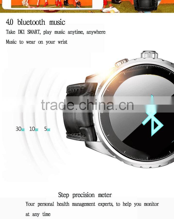 Metal intelligent wristwatch sport smart watch with leather wrirstband