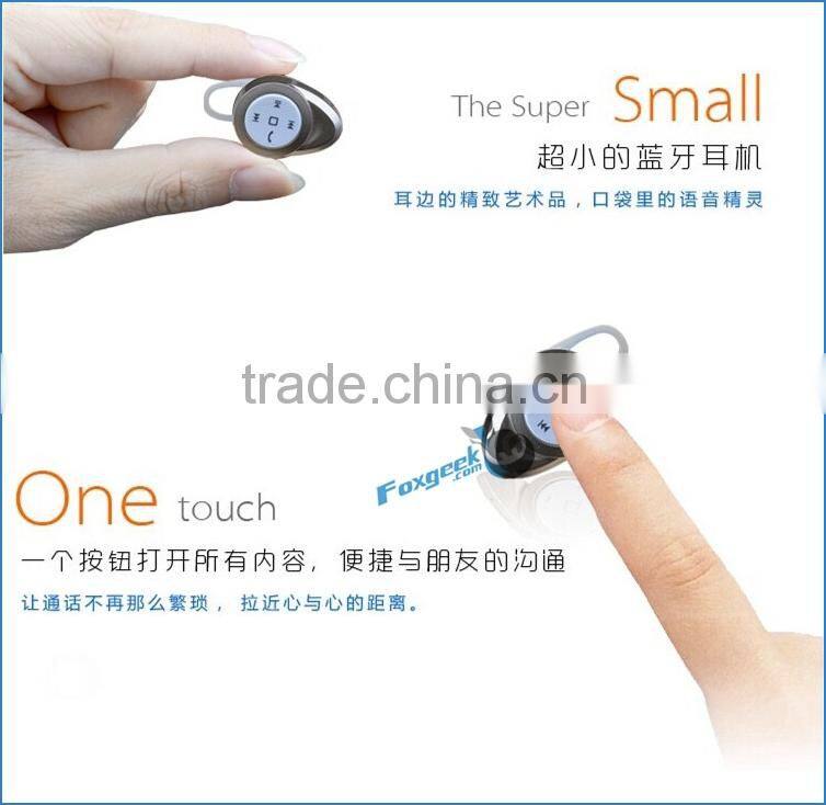 Support music playing handsfree mini earphone earpiece with bluetooth portable for mobile phone and apple