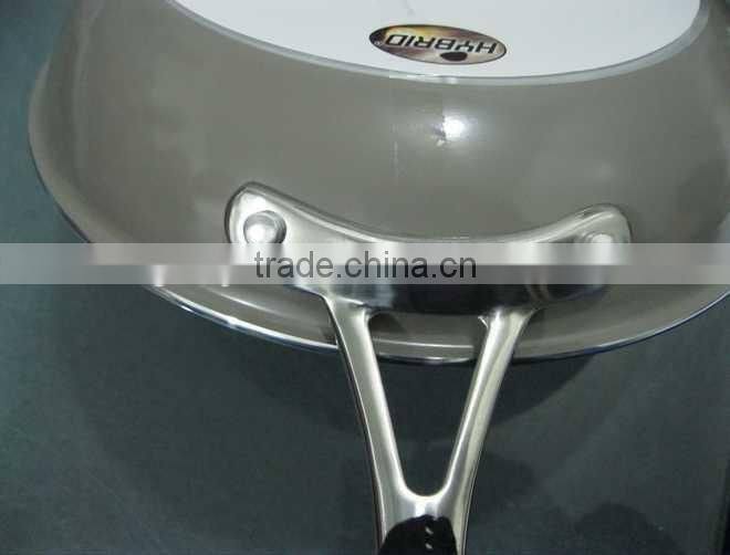 Nonstick Aluminium fry pan with stainless steel handle