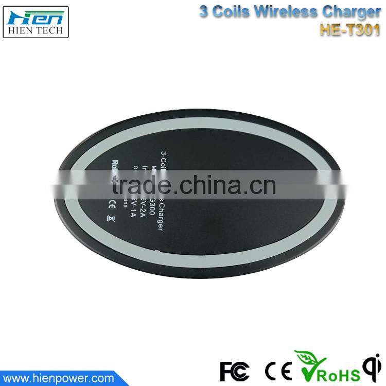 High quality 3 coil qi wireless induction battery charger for lenovo from China
