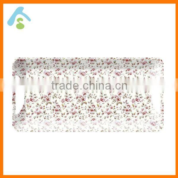 custom melamine serving tray with handles