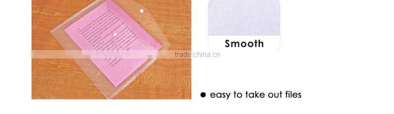 A4/A5 Transparent Clear PP Buckle File Pocket/File Bag with Button