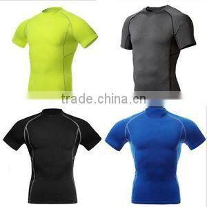 Custom Printed compression tshirt/plain white bodybuilding t- shirt/blank t-shirt