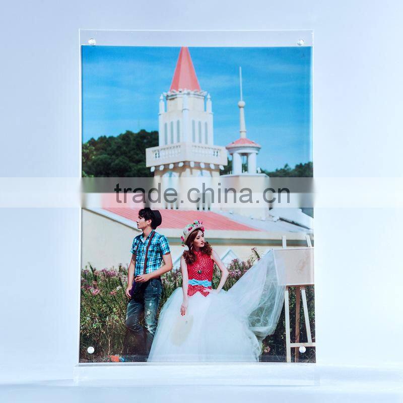 T shape clear acrylic A4 desk sign display holder wholesale