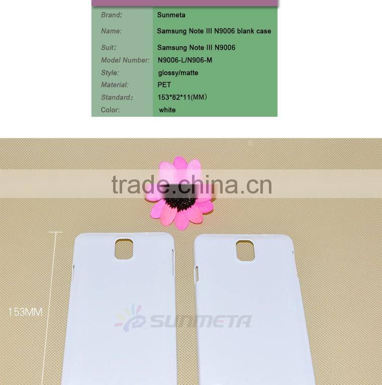 Plastic blank 2D 3D bulk phone cover sublimation case for samsung galaxy note 3 9006
