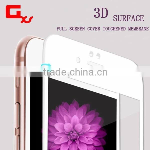 best 3D curved white and black color tempered glass screen protector for iphone 6