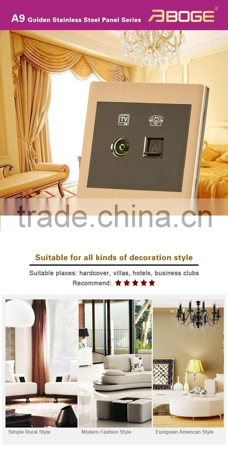 one gang television socket and one gang telephone socket pressure- line type