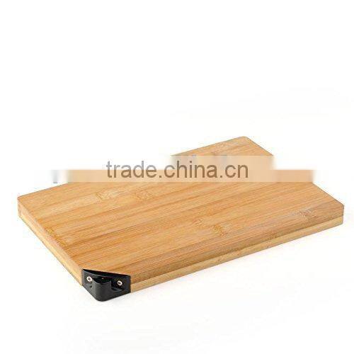 Multifunction Bamboo Sharpening Stone and Cutting Board Thick Bamboo Carving and Chopping Station Drip Groove Handle