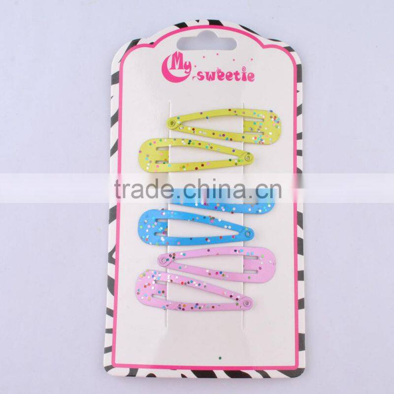 Christmas gift Fashion Metal Glitter Hair Clips Channel