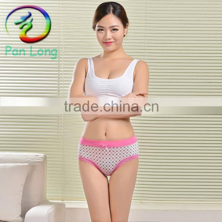 New arrive Sexy Briefs Panties undergarments for women lace panties with mesh printed
