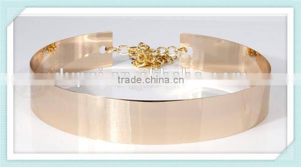 New fashion Pierced silver and golden metal belt with chain