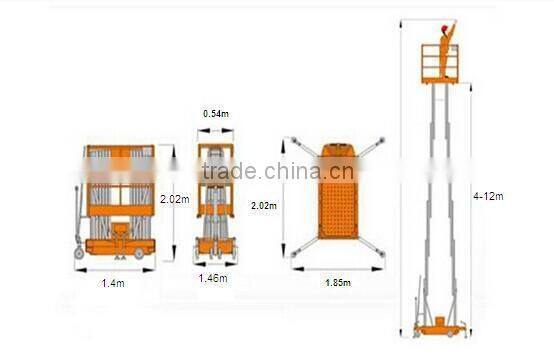 Mobile hydraulic 8m elevated work platform lifts