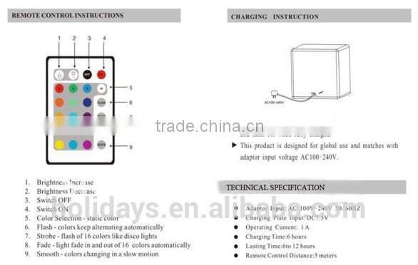 color change 3D light up 40cm LED cube chairs /led cube Stools