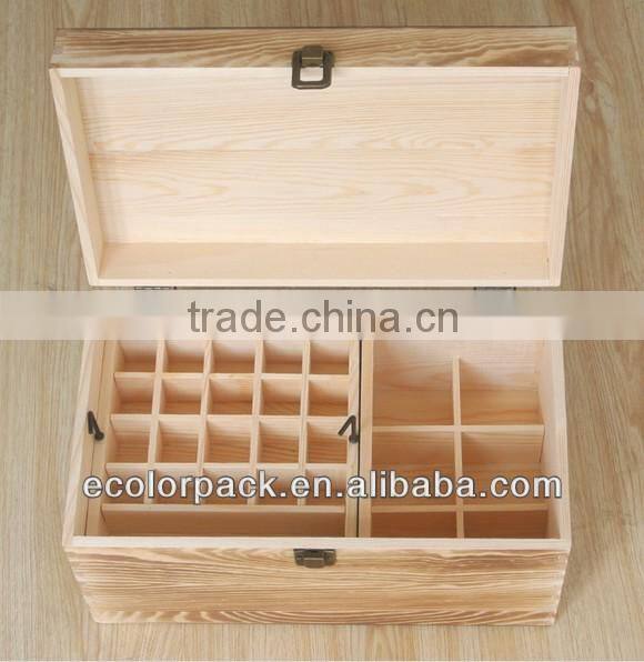 Natural Light Pine Wood 24pcs Storage Box Essential Oils