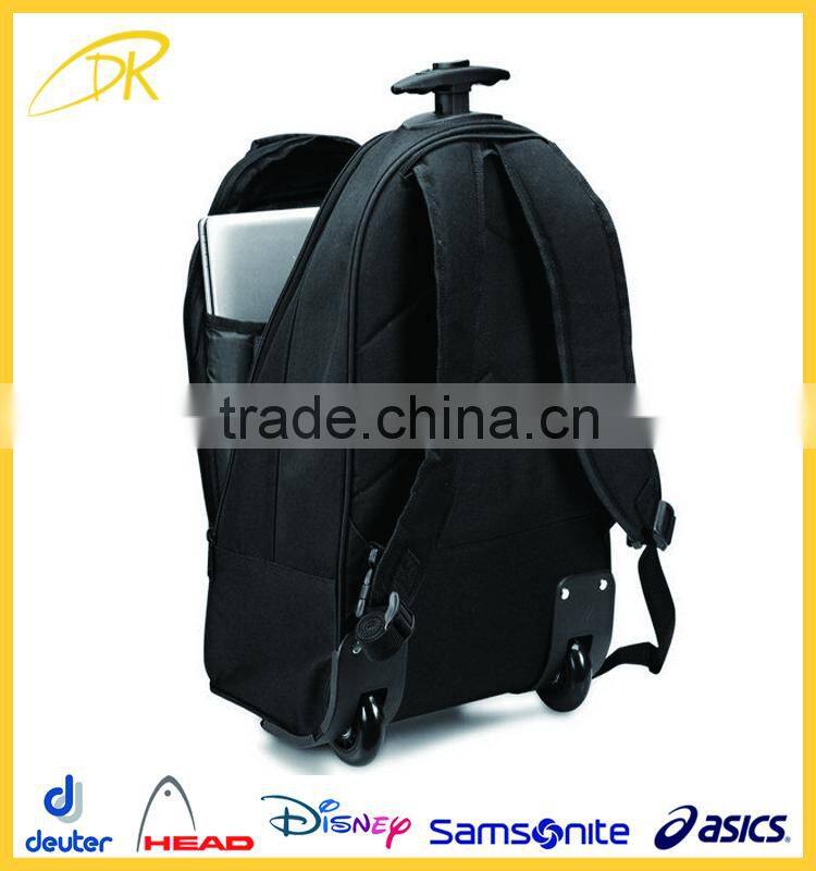 Black Color Two compartment Travel Laptop Trolley Backpack