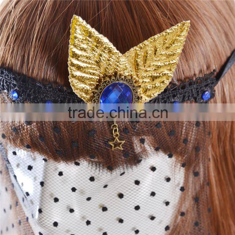 MYLOVE gold leaf lace mask handmade women accessory fashion mask ML5063