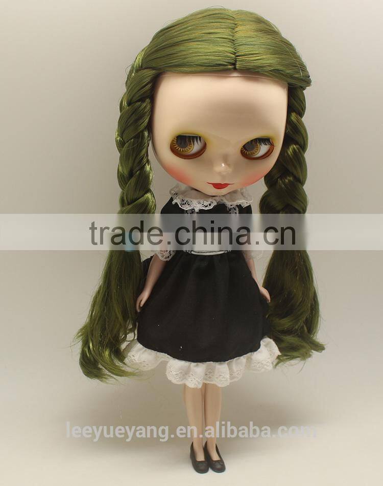 New style braid wavy olive green neo blythe doll wigs