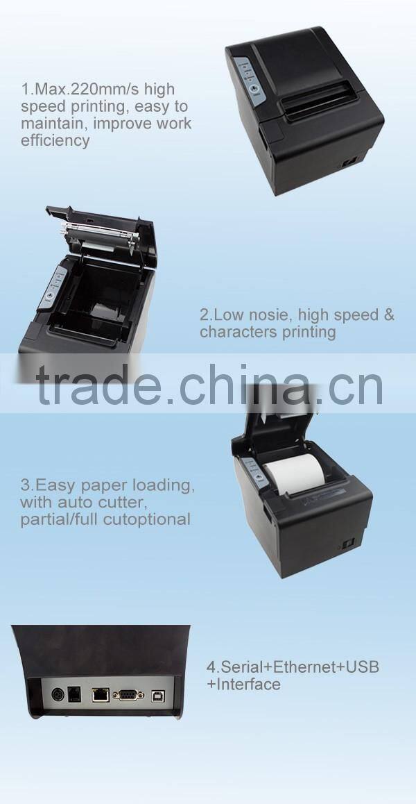 Sanor POS-80V 24V high speed 80mm cheap thermal pos receipt printer with auto cutter