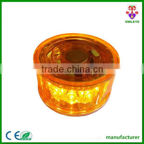 solar yellow led beacon light strobe lamp with magneic base for car accessory