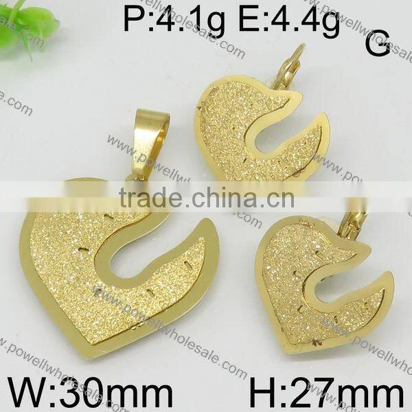 Hot styles stainless steel gold filled jewelry set from china