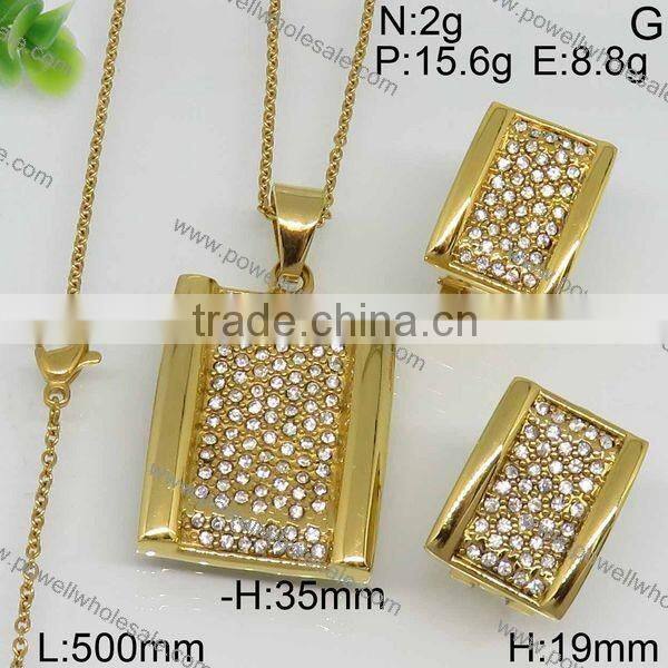 Hot deisgns wholesale american diamond jewelry gold plated jewelry set