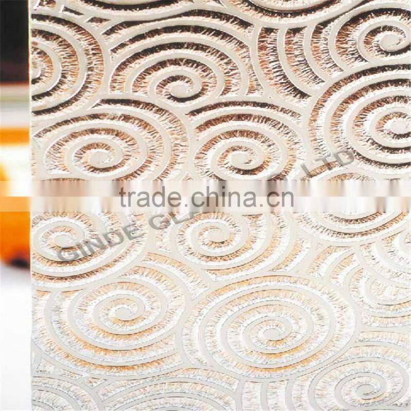decorative Patterned acid etched glass production