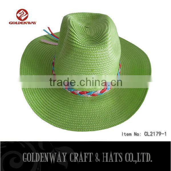 Promotional green cowboy hat for selling