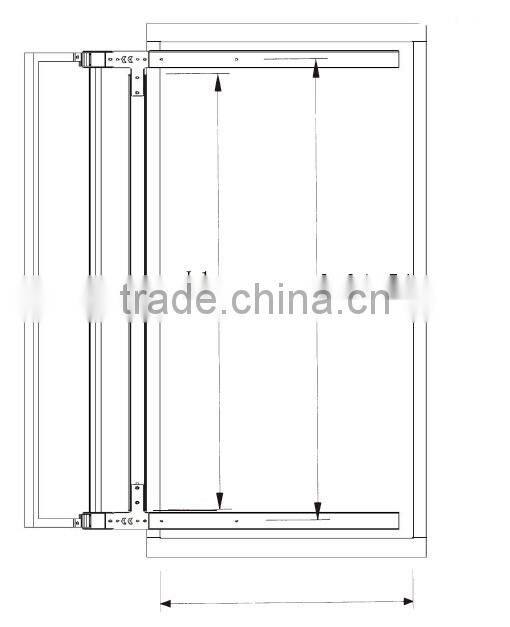 concealed dressing wardrobe pull out mirror with aluminum frame 90 degree rotation and fittings