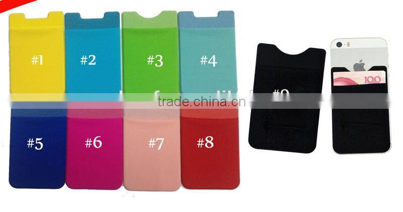 Top quality spandex 3m sticker smart wallet mobile card holder