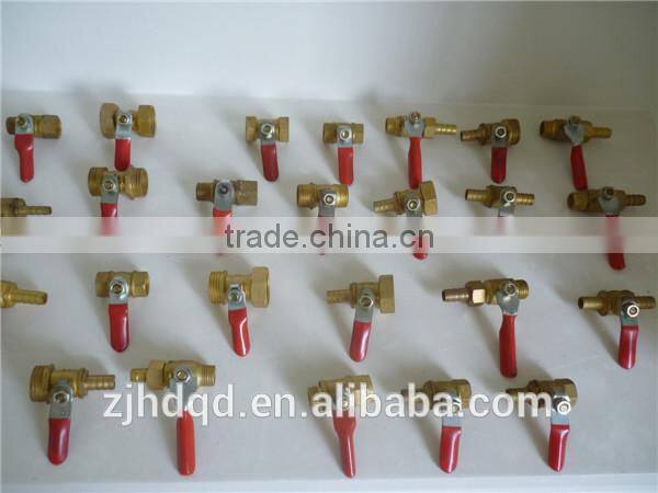 brass ball valve with red hand , male and female ball vavle , size of 1/4" 3/8" 1/2"*8mm