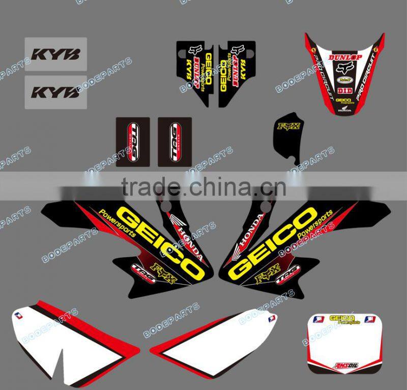 New Style (0064) TEAM GRAPHICS & BACKGROUNDS DECALS STICKERS Kits for HONDA CRF50 CRF 50F 2004-2007 2008 2009 2010 2011 2012