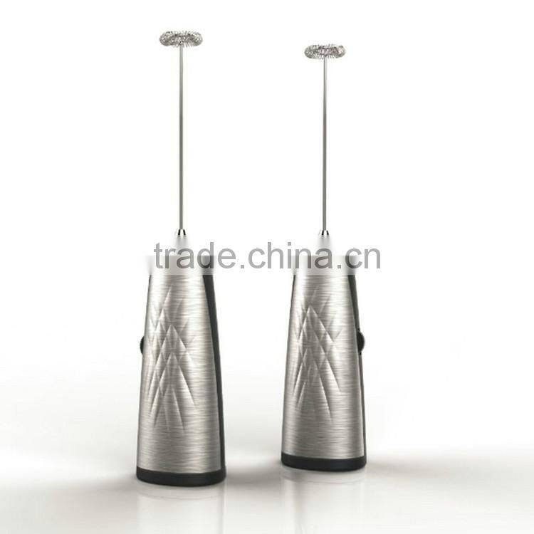 2016 hot promotional stepless speed handheld Stainless steel electric milk frother