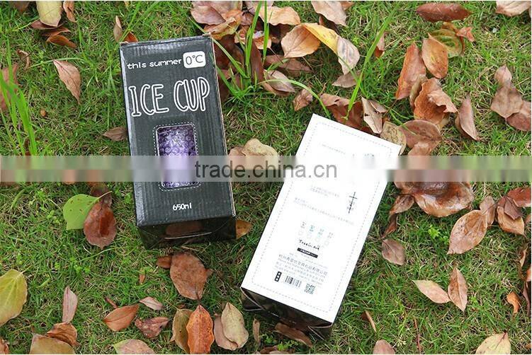 double wall plastic drinking mug with straw summer ice cup