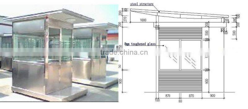 high quality security guard booth/ sentry box/ shop kiosk for sale