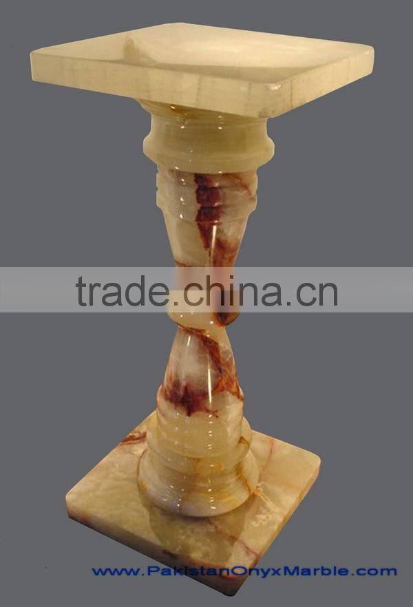 NATURAL LIGHT GREEN ONYX PEDESTALS