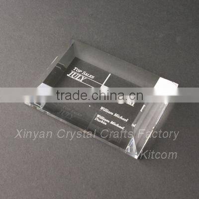 trapezoid custom crystal pater paperweight