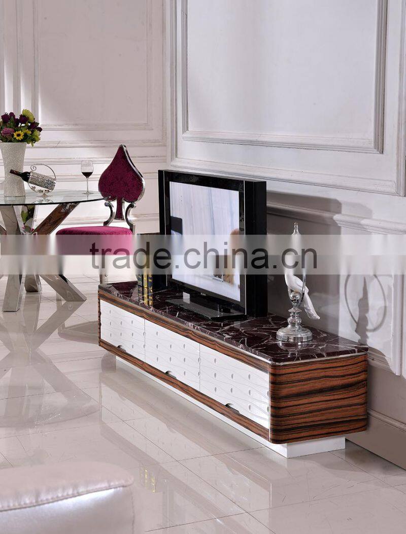 E383 modern design LCD TV table Marble Top TV Stand modern tv cabinet