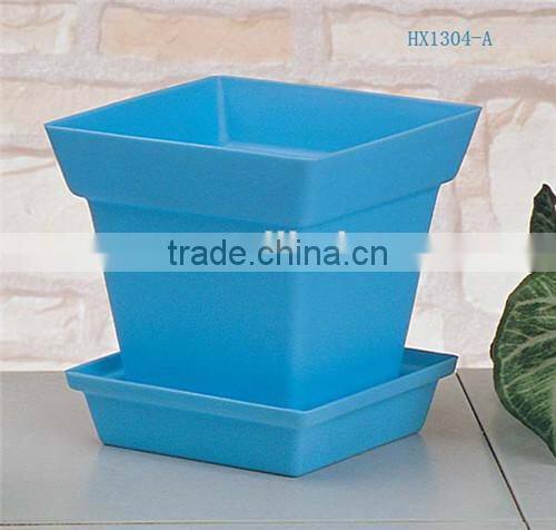 square flower pot with tray