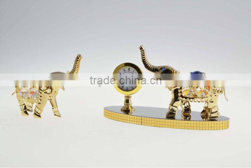 Luxury Unique Gold Plated Crystal Clock for home decor
