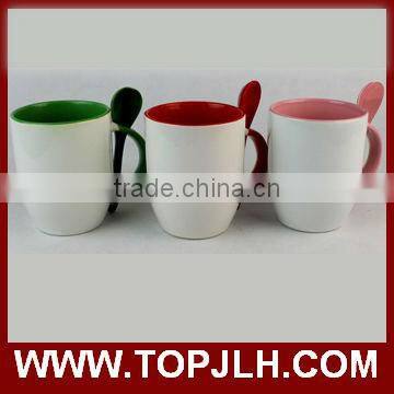Topjlh special offer sublimation colored coffee mug spoon