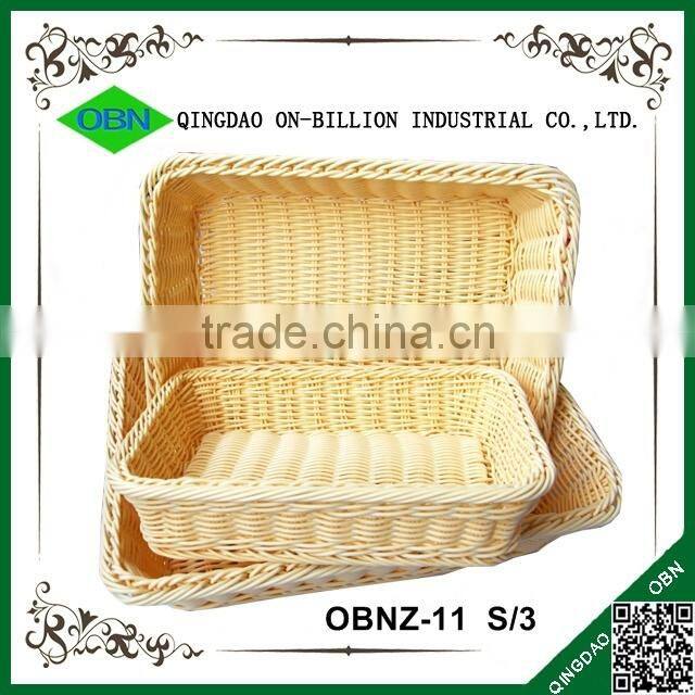 Plastic pp rattan woven wholesale bread baskets