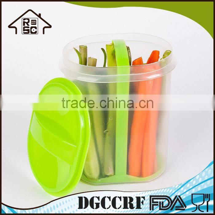 Food Grade Plastic Pickle Jar with Strainer, Clear Plastic Vegetable Storage Container for Pickle