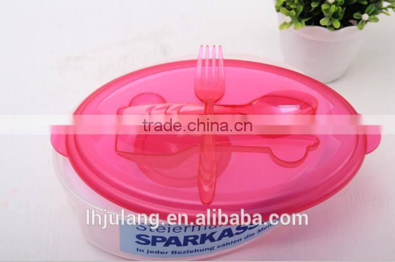 BPA-FREE Plastic salad lunch box set with ice pack/plastic lunch box set