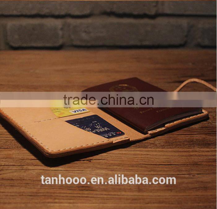 Genuine leather passport holder wallet slim travel wallet passport holder in embossed logo