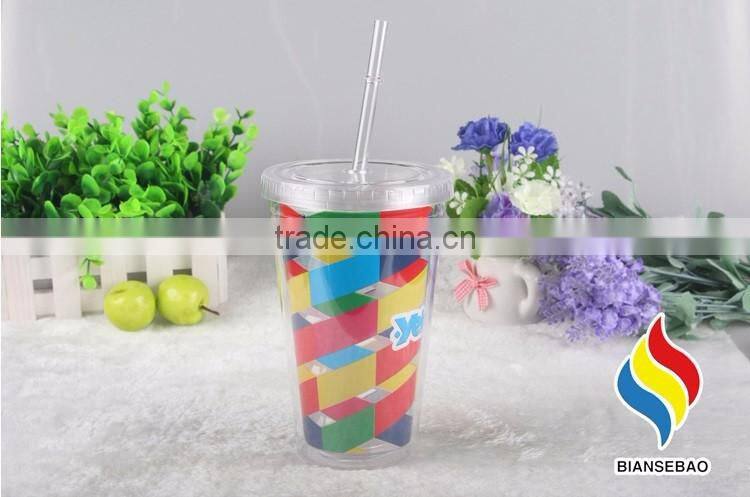 Wholesale double wall colored plastic tumblers