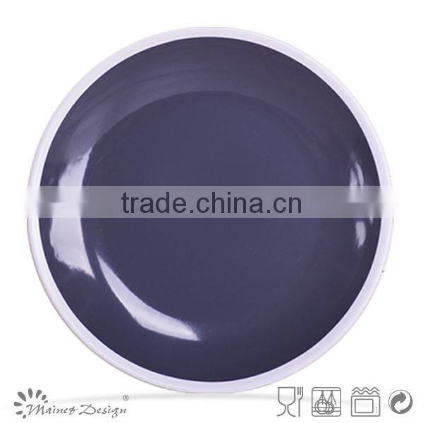 dinner set with white rim/16PCS GREY STONEWARE DINNER SET