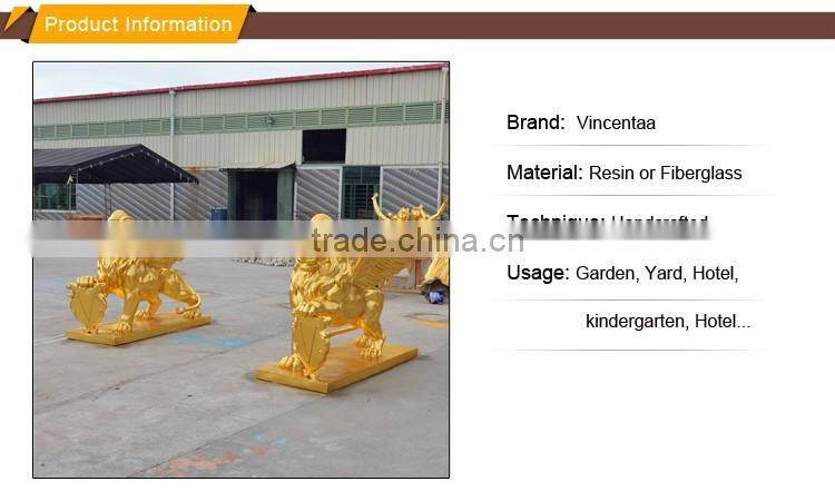 outdoor garden decoration resin craft fiberglass lion statue